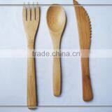 Wood Dinnerware Bamboo Kitchenware Spoon Fork Knife for Hotel or Restaurant thumbnail-1