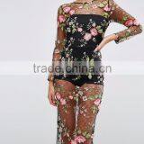 Lace Floral Mesh With Appliqued Dress With Bodysuit thumbnail-3