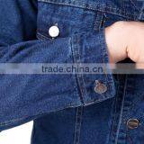 Button Front Stone Washed 10.5OZ Cotton Denim Jacket Jeans Denim Pants thumbnail-3