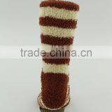 Red Strip Microfiber Cozy Indoor Home Socks Women thumbnail-4