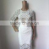 Clubwear Lace White 2015 New Arrival Half Sleeve 2 Pieces Set HL Bandage Bodycon Girl Evening Party Dress thumbnail-4