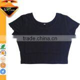 95 Cotton and 5 Spandex Women Custom Blank Crop Top Plain thumbnail-1
