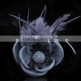 Feather Flower Fabric Hair Clip/ Brooches,Supply Multi Color Exporting Feather Fabric Flower Corsage Brooch 5 Colors Available thumbnail-3