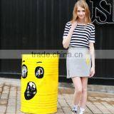 2016 Linen Gray Letters Posted Split Skirts thumbnail-4