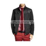 Men's Fashion Semi Leather Jacket Patchwork Leather Jacket thumbnail-3