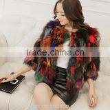 2016 New Design Colorful Fox Fur Short Jacket Fox Whole Skin Fur Winter Coat Lady New Design thumbnail-6