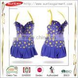 New Arrval Dots Print Vest Shorts Sport Young Lady Girl Swimwear Sets More Colors Gather Bikin thumbnail-1