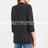 2018 Fall and Winter Newest Style Fitted Polka Dot Open Front Blazer thumbnail-6