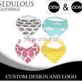 Toddlers Triangle Double Layers Bibs Cotton Plain Dyed With Custom Print and Plush Fleece Baby Bibs Soft Baby Bandana Bibs thumbnail-5