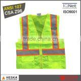 EN20471 ANSI107 Mens Polyester Tricot Safety Reflective Yellow High Visibility Vest thumbnail-1