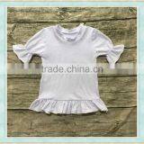 Clothing Baby Clothes Boutique Latest Jeans Tops Girls Pure White Short Sleeve Clothes thumbnail-1