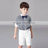 New Summer Boys Formal Clothing Set 3Pcs Boy Suit Include Tie Stripe Shirts And Shorts Fancy Children Wear B-NB-CS905-25 thumbnail-1