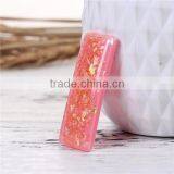 Resin & Shell Mosaic Dome Seals Cabochon Rectangle Pink Glitter