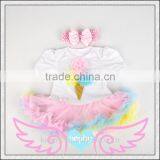 Newborn Infant Baby Girl Gray Outfit Christmas Romper Tutu Dress Headband 2PC Set thumbnail-4