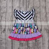 China Imports Clothing Colorful Feather Print Baby Outfits With Stripe Pants Boutique Girl Clothing thumbnail-3