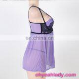 Ohyeah Purple Lace Sex Night Sleeping Dress for Women thumbnail-5