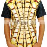 customized 3D sublimated o neck t shirts-OEM fashion Sublimation o neck t-shirt with 100% polyester