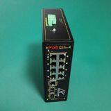 managed 10 Port gigabit ethernet industrial PoE switch with 8GE POE +2GE SFP