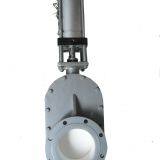 Pneumatic ceramic double plate gate valve for dense phase pneumatic conveying system  at thermal plant