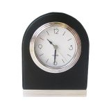 Silent Alarm Clock Leather Table Travel Home Hotel Alarm Clock with Nightlight for Office Bedroom Living Room Decoration