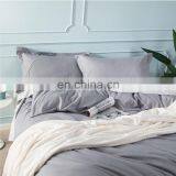 London Bedding Gray Pure Plaid Full Queen 100% Cotton Duvet Cover Set With Zipper thumbnail-3