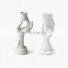 Ceramic Ice Cream Hand Flower White Office Table Decoration Nordic Ikebana Vase thumbnail-3