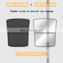 2022 New Car Sunshade for Model Y Top Glass Roof Sunshade of Tesla Accessories Customized Sunroof Blind Model Y 4pcs Set thumbnail-2