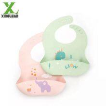 Wholesale Bpa Free Silicone Adjustable Waterproof Food Catcher Baby Silicone Feeding Bibs thumbnail-2
