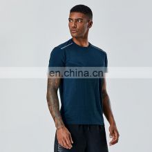 Top Selling Quick Dry Reflective Crew Neck Fitness Sports Shirt Custom Logo Men's Gym Top Workout Jogging Wear T Shirt