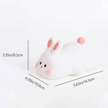 High Quality USB Rechargeable Baby Table Light Custom Silicone Cute Bunny Lamp Kids Night Light Wholesale Rabbit Silicon Lamp thumbnail-6