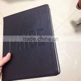 Pu leather stitching notebook with embossing logo