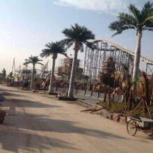 Large Fake Tree Indoor Outdoor Bend Artificial Coconut Palm Tree Plants That Look Real Tree thumbnail-5