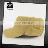 Custom Flat Top Army Cap Worn-out Black Cotton Military Hat Wholesale thumbnail-1