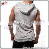 2016 Latest High Quality Blank Sleeveless Tank Top Pullover Zipper Gym Singlet Hoodies thumbnail-3