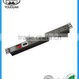 1U Australia Type 8 Ways PDU Socket With Current Voltmeter Show Control