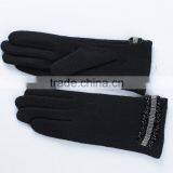 Black Colored Paillette Decorated Women Wool Gloves Made With Your Comfort in Mind thumbnail-2