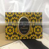 Gold Embossed Black Paperboard Fold Pocket Best Price Wedding Invitation Cards
