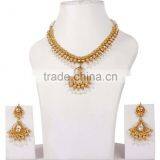 Indian Traditional Gold Tone Polish With Pear Party Wear Necklace For Women thumbnail-1