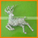 Plastic Deer With Silver Glitter For Christmas