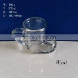 250ml boot shape glass mug for drinking with handle SLMb92
