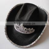 Black Felt Cowboy Hat With Crown for Kids