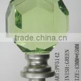 High Transparent Green Acrylic Polygon Curtain Rod Finial And Silver Window Curtain Rods For Children's Room