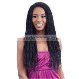 30" Japanese Fiber Micro Pre Braided 3x Box Braids Large African American Synthetic Lace Front Braided Wigs thumbnail-1
