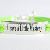 Custom Jewelry Leave A Little Mystery Metal Charm Bar Bracelet