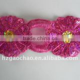 Romantic floral design embroidery lace with organza