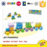 Animals Bus new design wooden cars Preschool Educational Toys Wooden Animal Bus Toy