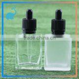 Clear Frosted Rectangle Glass Dropper Bottles With Childproof Tamper Evident Pipette Caps thumbnail-1