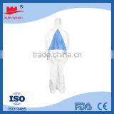 Disposable Microporous Film Laminates Coverall With Blue SMS Inverted Triangle Back thumbnail-1