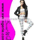 Women Ace Skulls Head Skinny Digital Printed Leggings thumbnail-2
