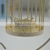 2015 New Design Retro European-style Bird Cage Metal Decorative Candle Holder With Butterfly thumbnail-3